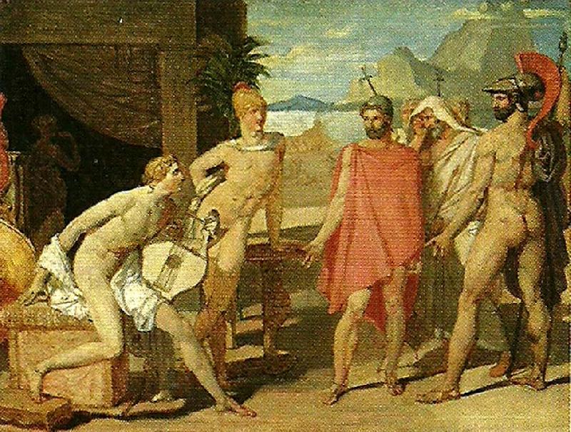 Jean Auguste Dominique Ingres akilles mottager i sitt talt agamenons sandebud oil painting picture